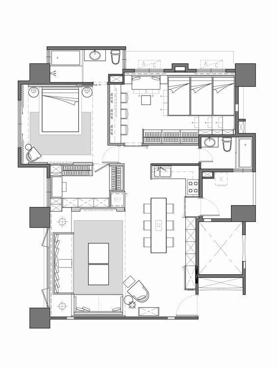 混搭风平面图装修效果图