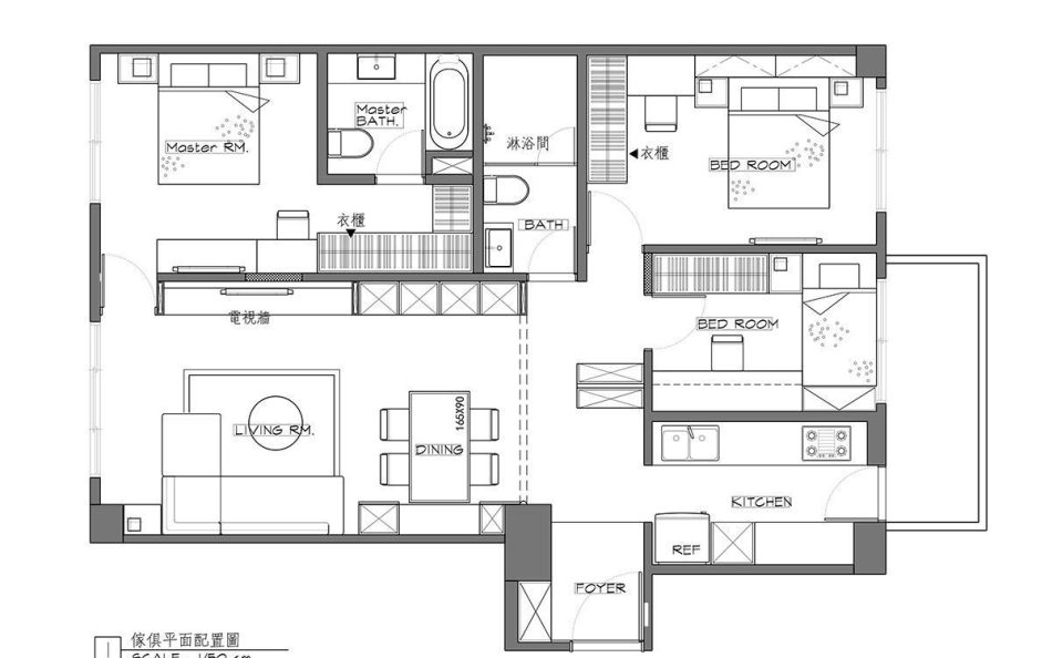 新古典平面配置图设计效果图