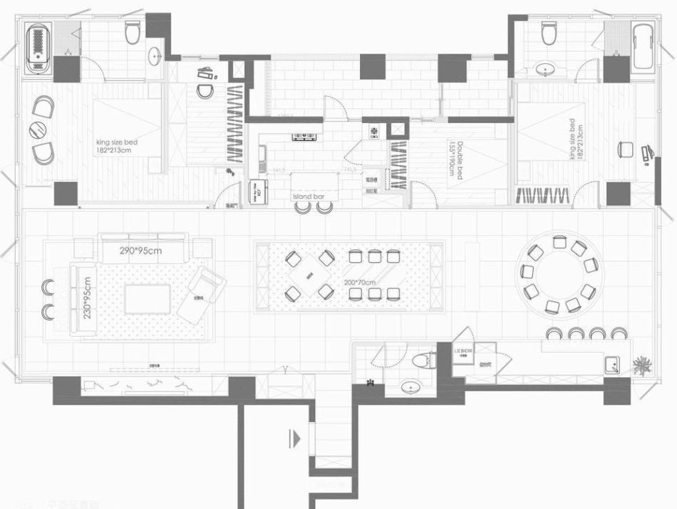 混搭风平面图装修效果图