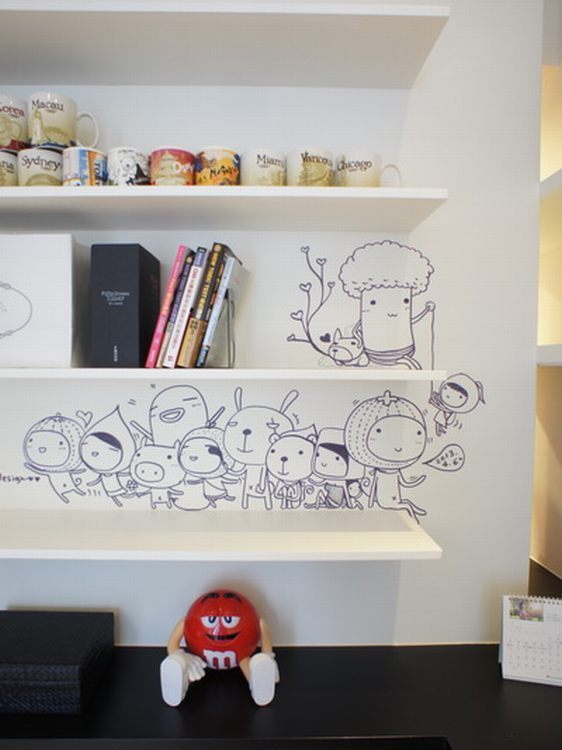 现代风格插画设计装修效果图
