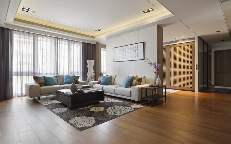 混搭风客厅&书房装修图片