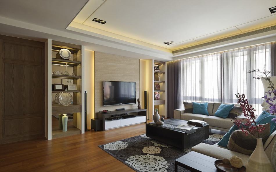 混搭风电视墙装修图片