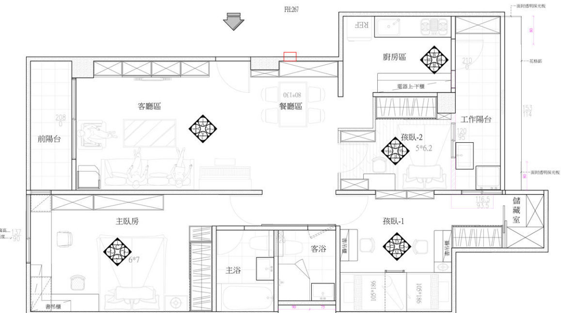 现代风格平面图设计效果图