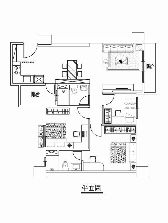 现代风格平面配置图图