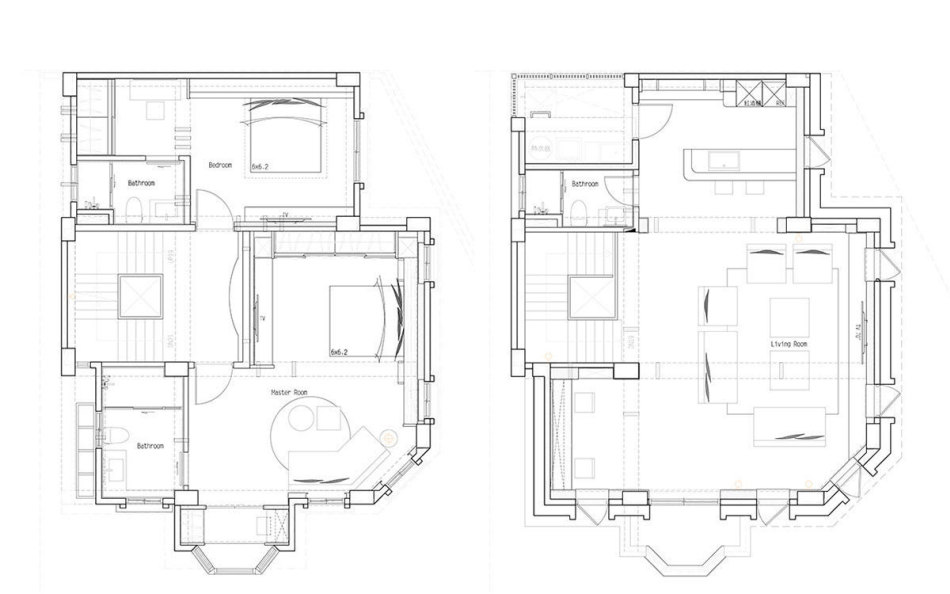新古典二楼与三楼平面图装修案例