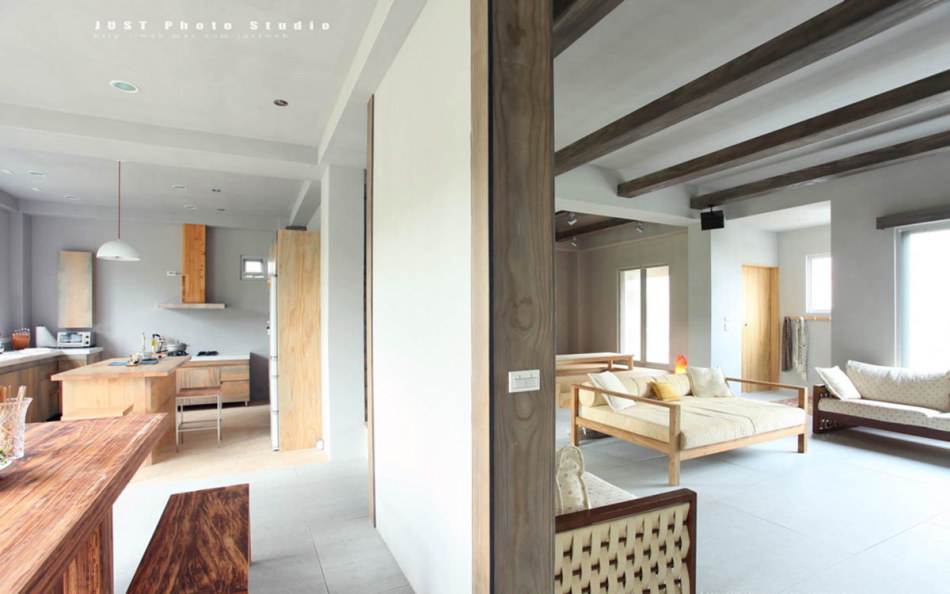 自然休闲厨餐厅/客厅效果图