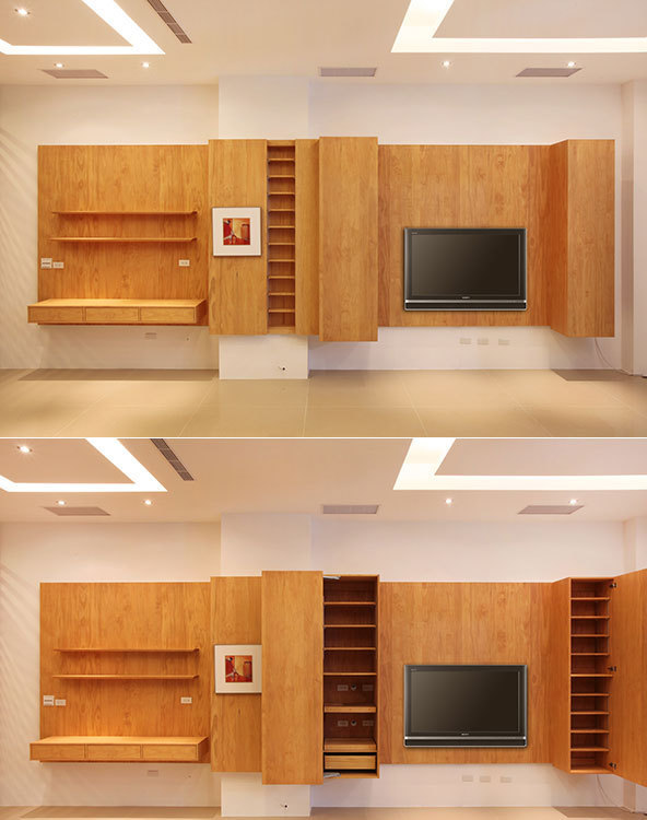 自然休闲串连柜体效果图